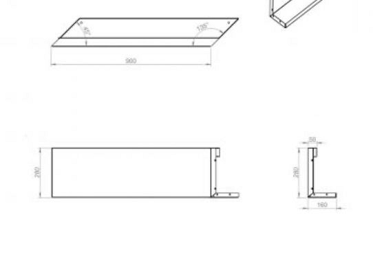Plantenbak Module+ Parallel paneel (E) 90x28 R