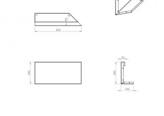 Plantenbak Module+ Uitwendig hoekpaneel (B) 60x28 R