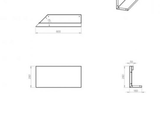 Plantenbak Module+ Uitwendig hoekpaneel (B) 60x28 L