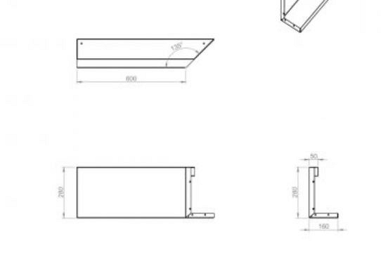 Plantenbak Module+ Inwendig hoekpaneel (C) 60x28 R