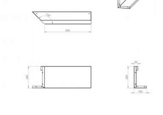 Plantenbak Module+ Inwendig hoekpaneel (C) 60x28 L