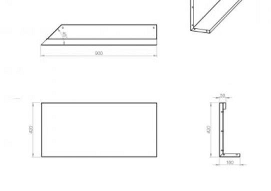 Plantenbak Module+ Uitwendig hoekpaneel (B) 90x42 L