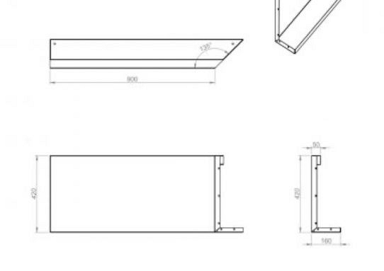 Plantenbak Module+ Inwendig hoekpaneel (C) 90x42 R