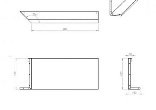 Plantenbak Module+ Inwendig hoekpaneel (C) 90x42 L
