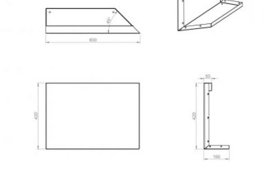 Plantenbak Module+ Uitwendig hoekpaneel (B) 60x42 R