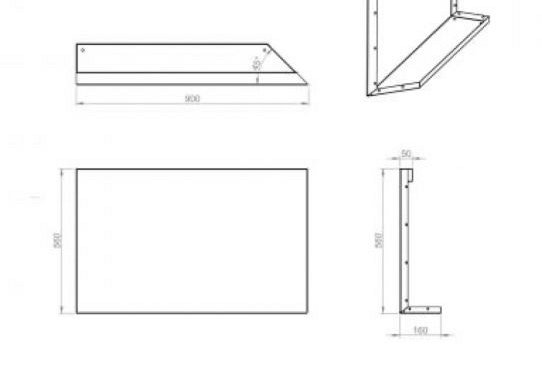Plantenbak Module+ Uitwendig hoekpaneel (B) 90x56 R