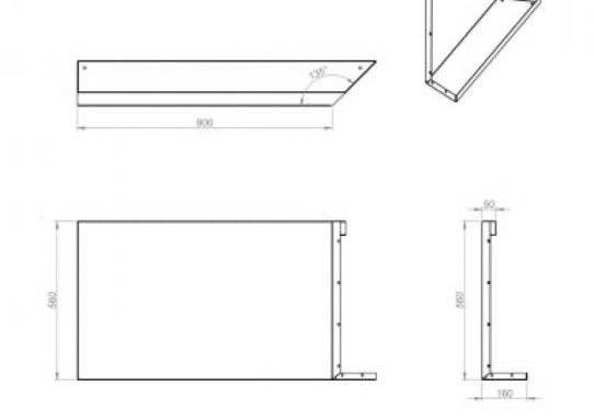 Plantenbak Module+ Inwendig hoekpaneel (C) 90x56 R