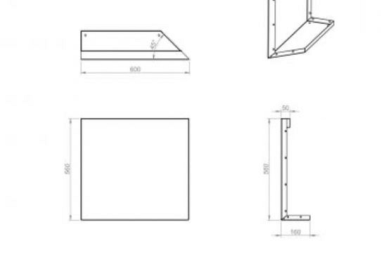 Plantenbak Module+ Uitwendig hoekpaneel (B) 60x56 R
