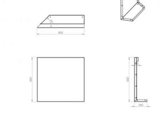 Plantenbak Module+ Uitwendig hoekpaneel (B) 60x56 L