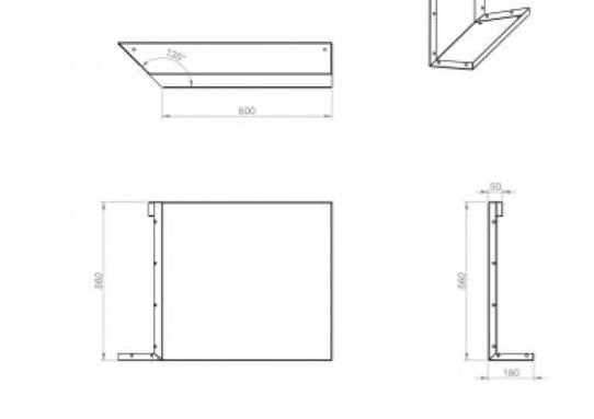 Plantenbak Module+ Inwendig hoekpaneel (C) 60x56 L