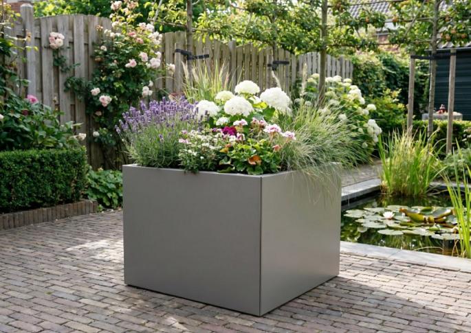 Plantenbak Vlak Taupe 150x60x40 cm