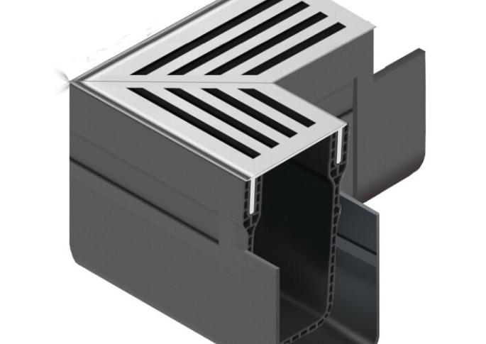 ACO Slim-Line hoekst.incl.RVS rooster