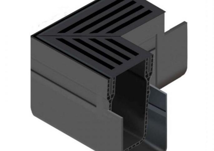 ACO Slim-Line hoekst.incl.zwart alu rstr