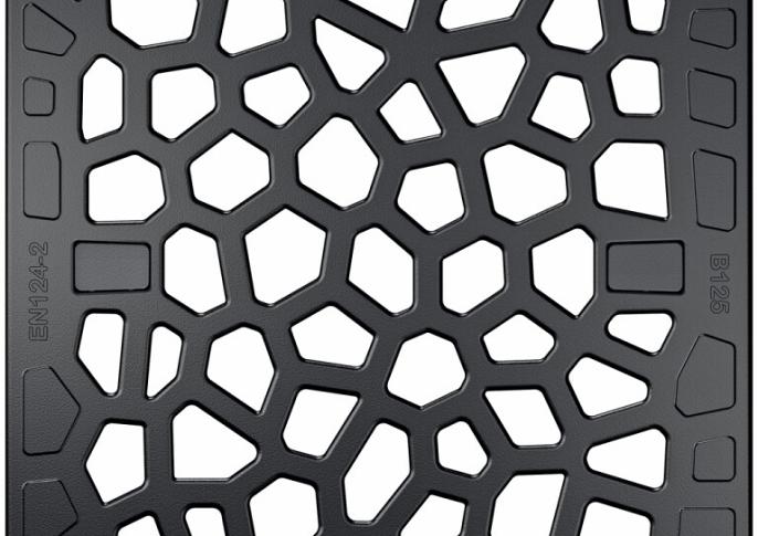 Voronoï rooster gietijzer, 250x250mm B12