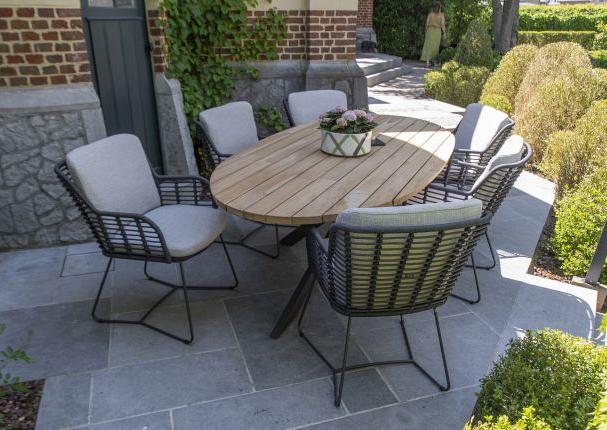 Fabrice dining stoel antraciet incl. 2 kussens