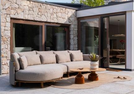 Safina modulaire chaise longue bank, armleuning rechts incl. 7 kussens