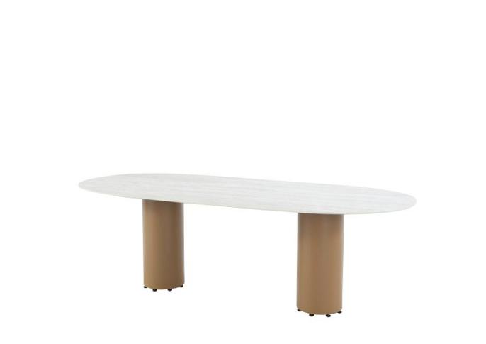 Colorado ovaal tafelblad keramisch travertin 240 x 105 cm