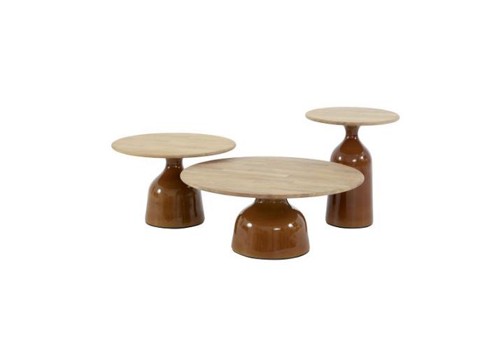 June hoogglans keramiek onderstel caramel voor salontafel 60 cm Ø (H 40)