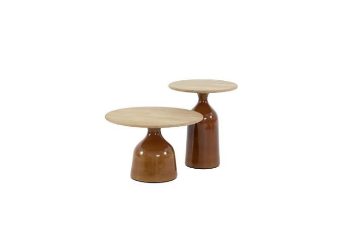 June hoogglans keramiek onderstel caramel voor salontafel 45 cm Ø (H 55)