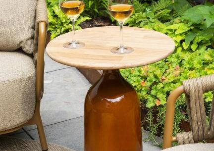 June hoogglans keramiek onderstel caramel voor salontafel 45 cm Ø (H 55)