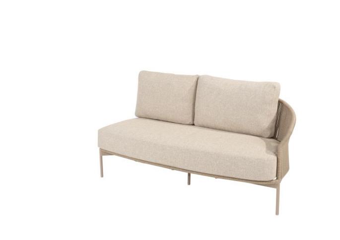 Florence 2 seater bench left arm latte with 3 cushions
