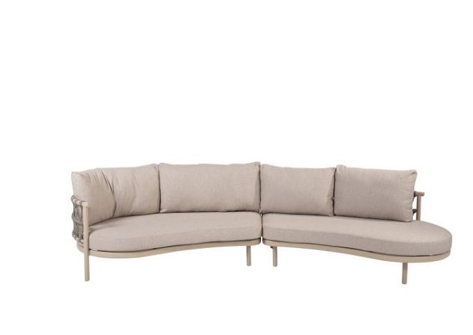 Piacenza latte 2 seater bench R arm + L open