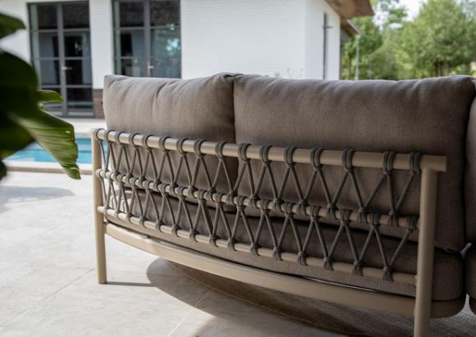 Piacenza latte 2 seater bench R arm + L open