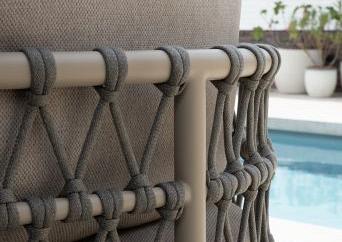 Piacenza latte 2 seater bench R arm + L open