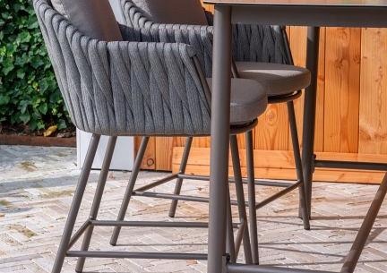 Cannes high dining chair terre with 2 cushions