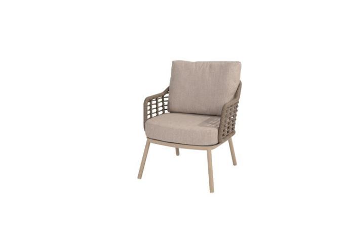 Puglia low dining chair latte with 2 cushions