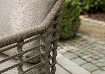 Puglia low dining chair latte with 2 cushions