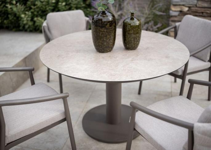 Sarah low dining table printed ceramic 130 cm terre