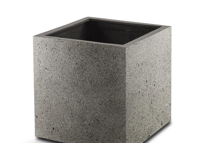 Grigio Cube 40 with wheels - Natural Concrete - Plantruimte 33x33