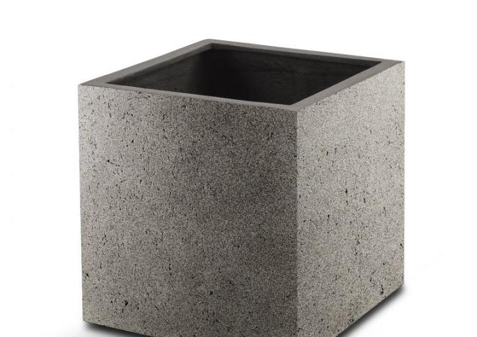 Grigio Cube 40 with wheels - Natural Concrete - Plantruimte 33x33