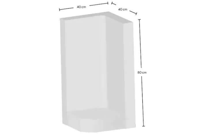 Hoek L-element 80x40x40cm Grijs