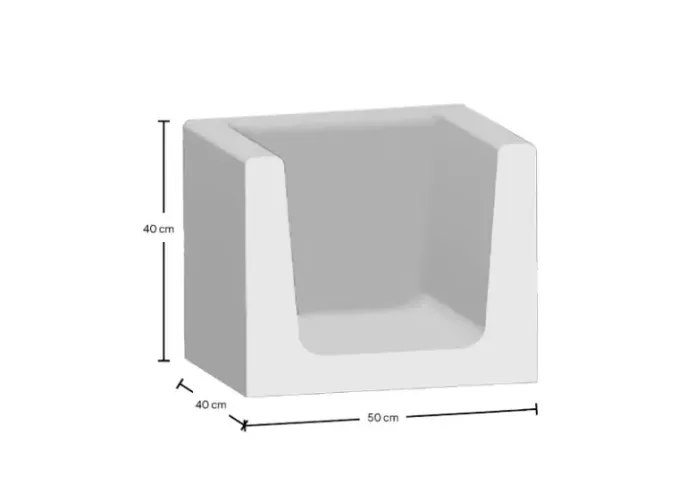 Hoek U-element 50x40x40cm Zwart