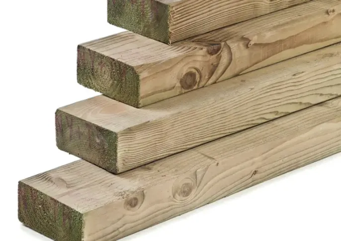NE vuren Regel 4.5x14.5x420cm geschaafd Groen Geïmpregneerd