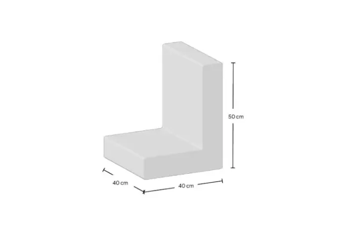 L-element 50x40x40x8cm Grijs