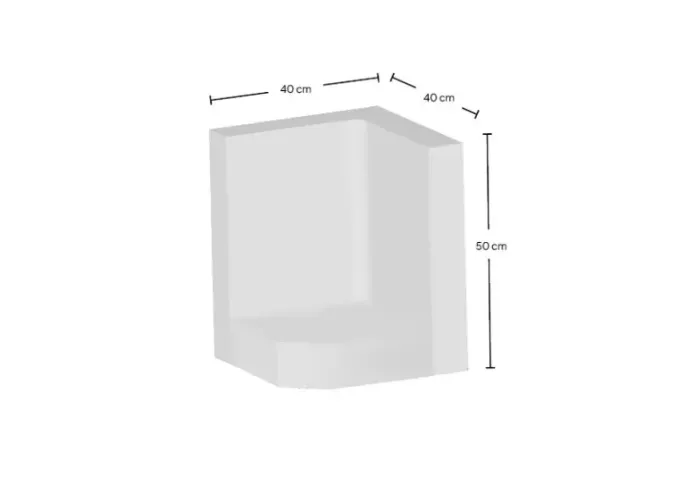 Hoek L-element 50x40x40x8cm Grijs