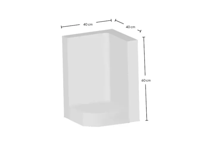 Hoek L-element 60x40x40x8cm Grijs