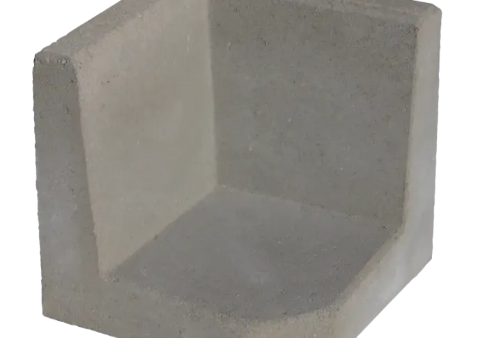 Hoek L-element 40x40x40cm Grijs
