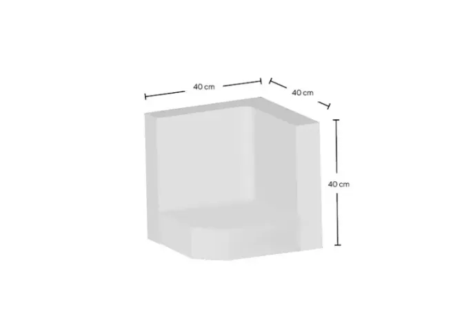 Hoek L-element 40x40x40cm Grijs