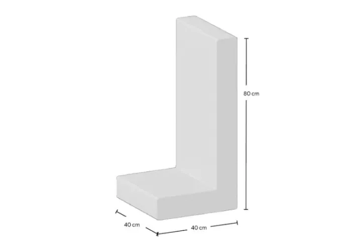 L-Element 80x40x40cm Grijs