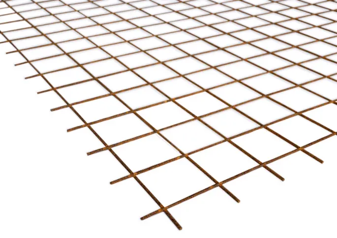 Bouwstaalmat 2x3m 0,5x10x10 Roest