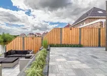 Tuinscherm Alphen Douglas 21-planks 16x140mm 180x180cm RVS Geschroefd