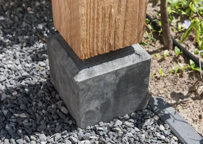 Betonpoer met verstelbare steun 18x18x50cm Antraciet, draadeind M20