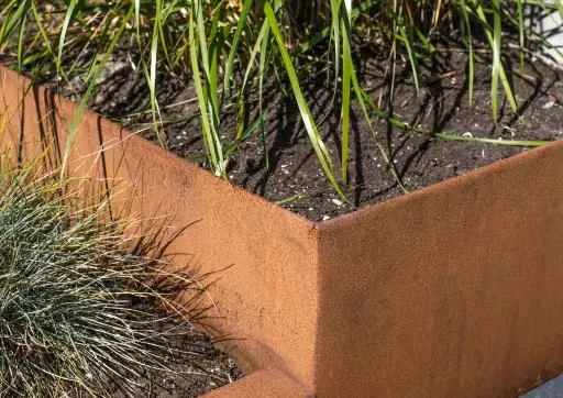 Flexline Borderrand Cortenstaal 24cm lengte 216cm incl. 5 grondnagels en verbindingsset