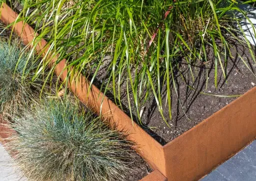 Flexline Borderrand Cortenstaal 24cm lengte 216cm incl. 5 grondnagels en verbindingsset