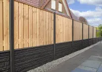 Betonplaat Rotsmotief dubbelzijdig 184x36x4,8cm Antraciet gecoat