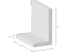 L-Element 100x55x100x10cm Grijs